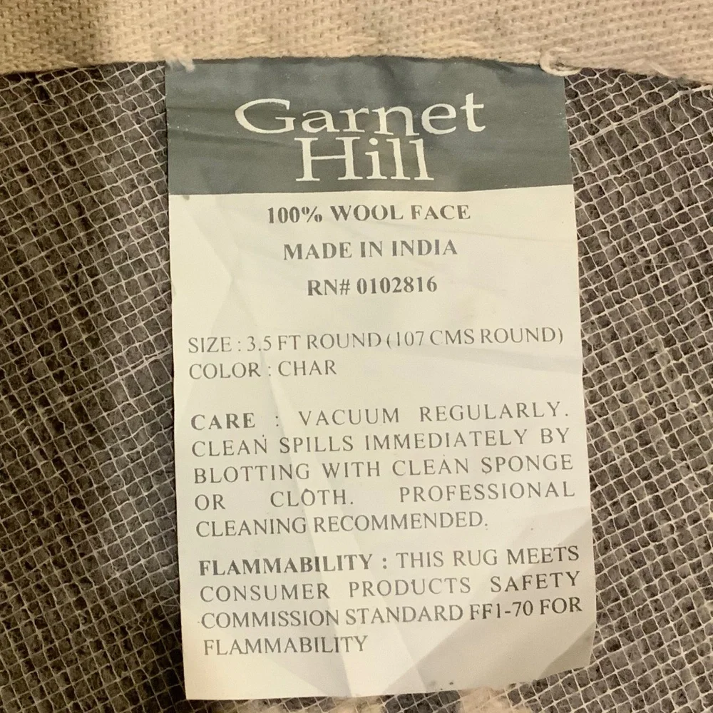 Garnet Hill Grey Ivory Wool Hooked Rug Snowflake Alpine Home Decor Perfect Cabin